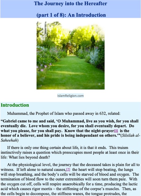 The Journey into the Hereafter